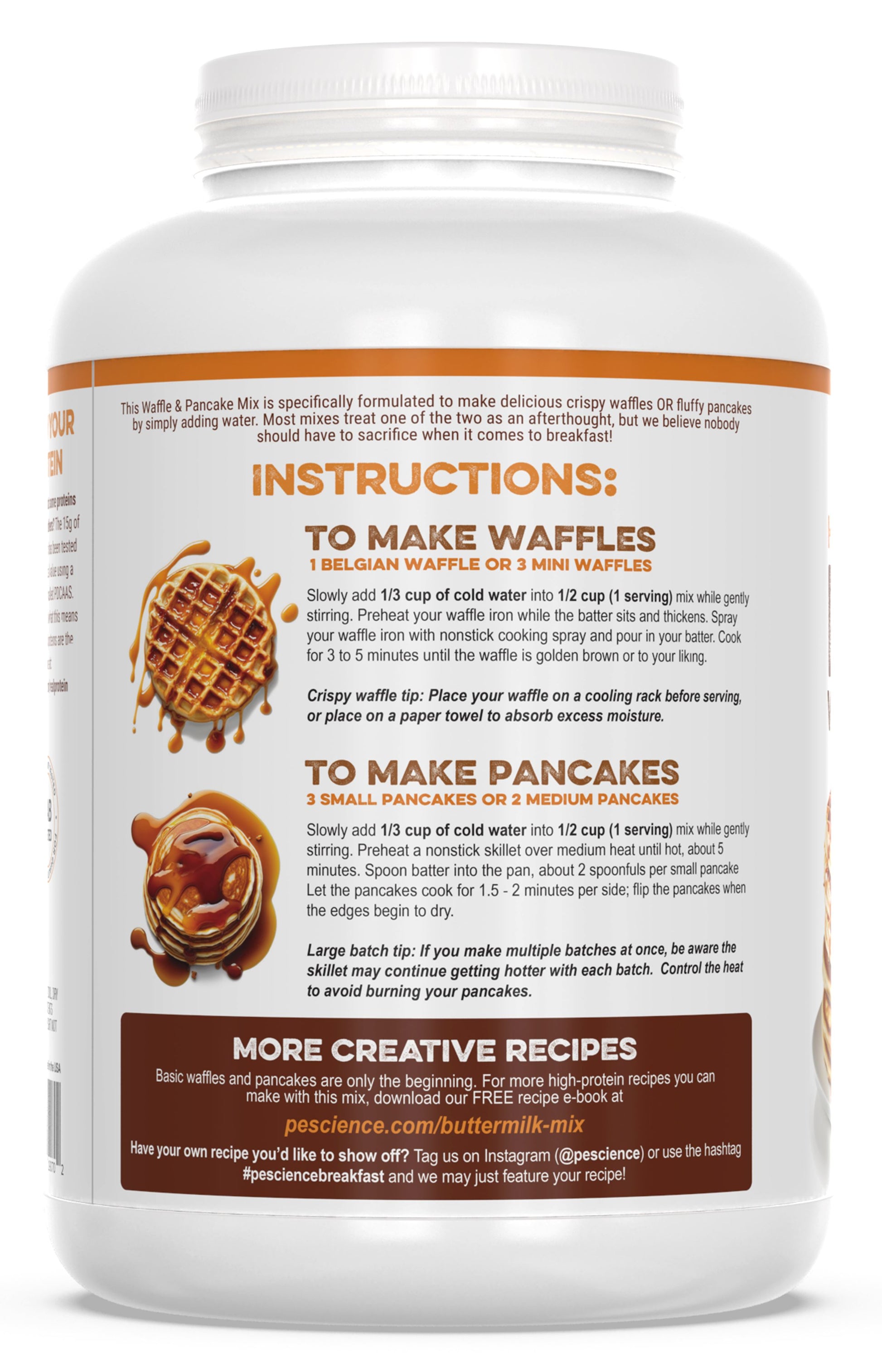 Protein Pancake & Waffle Mix Baking Mixes PEScience 