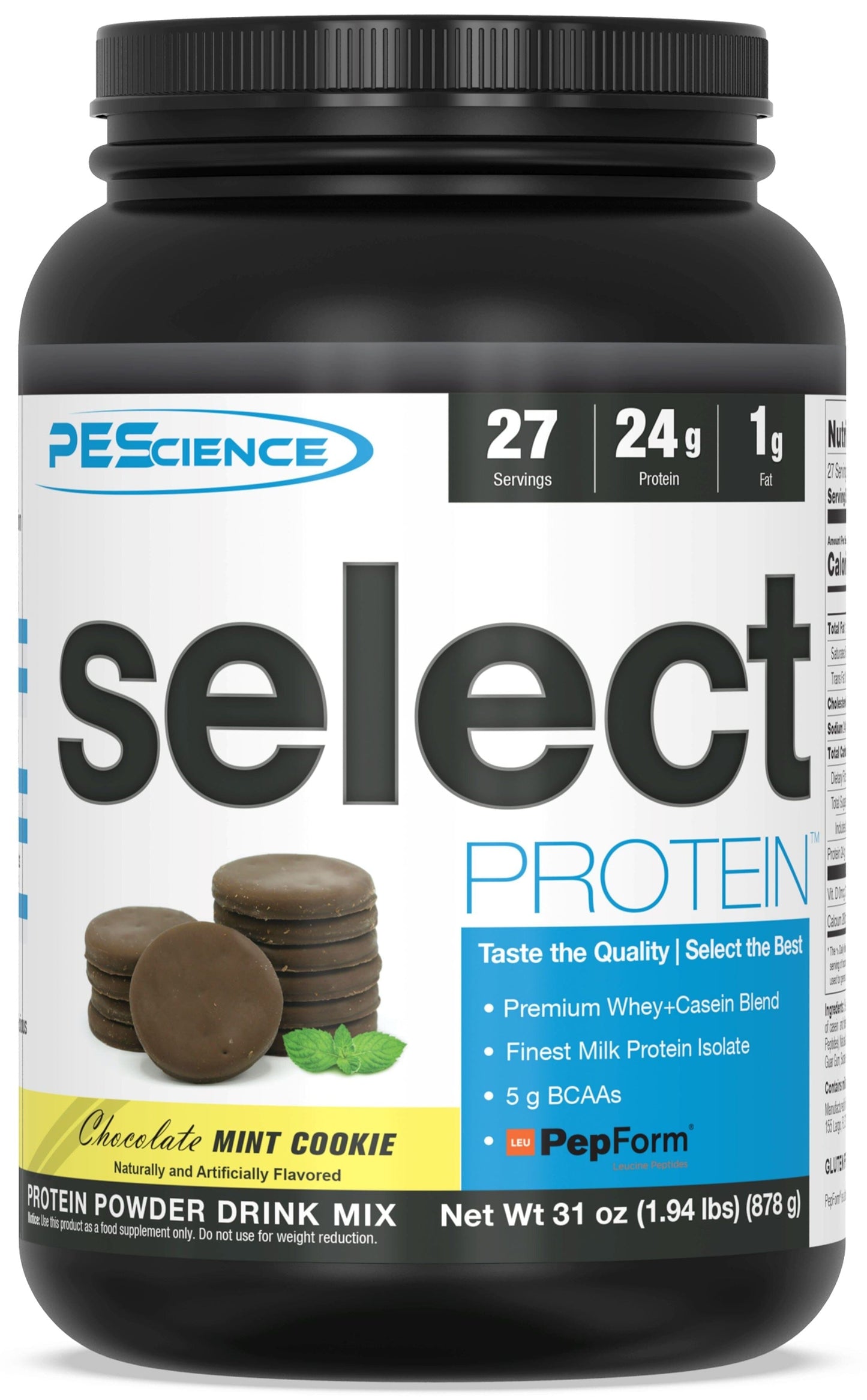 SELECT Protein Protein PEScience Chocolate Mint Cookie 27 