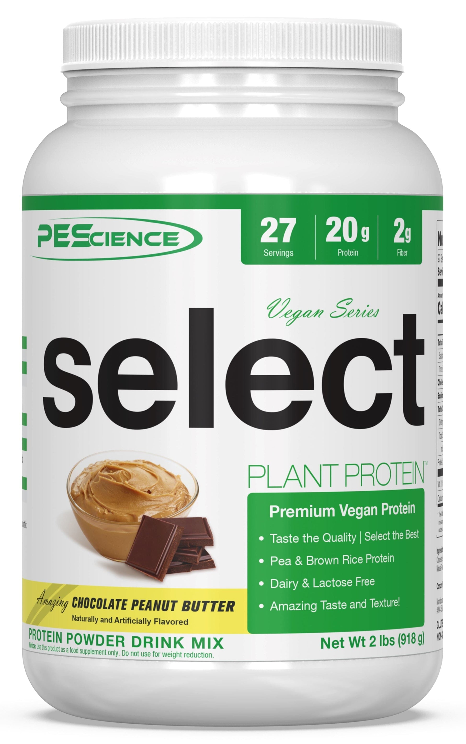 SELECT Vegan Protein Protein PEScience Vegan Chocolate Peanut Butter 27 